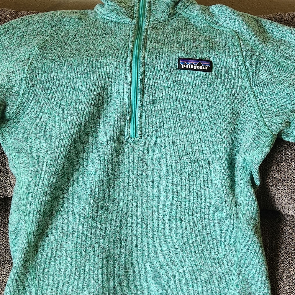 Patagonia Mint Green Quarter-Zip Fleece Pullover